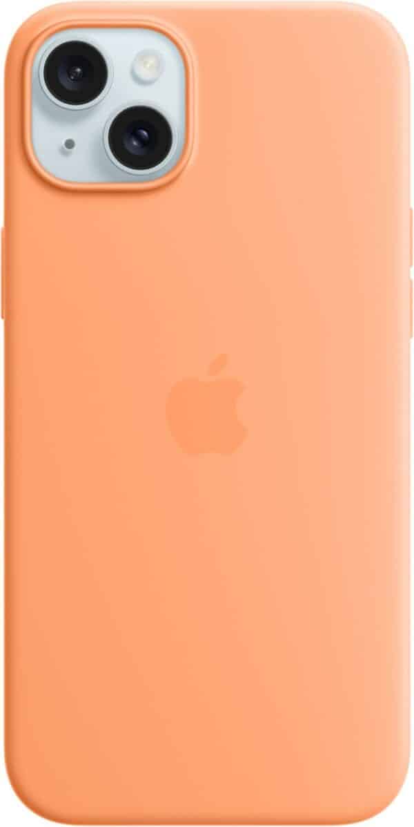 Apple Silikon Case mit MagSafe für iPhone 15 Plus sorbet orange