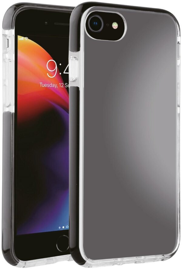 Vivanco Rock Solid Cover für iPhone SE (2020) transparent/schwarz