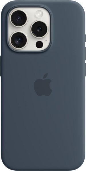 Apple Silikon Case mit MagSafe für iPhone 15 Pro sturmblau