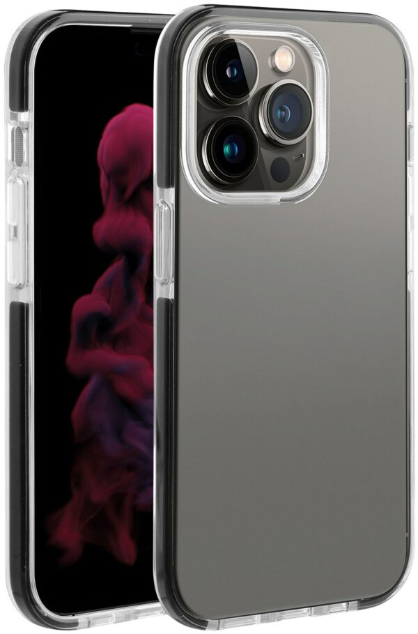 Vivanco Rock Solid Cover für iPhone 14 Pro transparent/schwarz