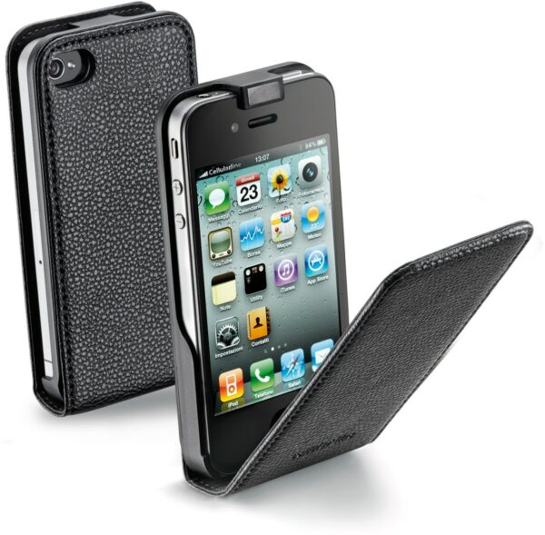 Cellular Line Klapptasche mit Magnet für iPhone 4 schwarz