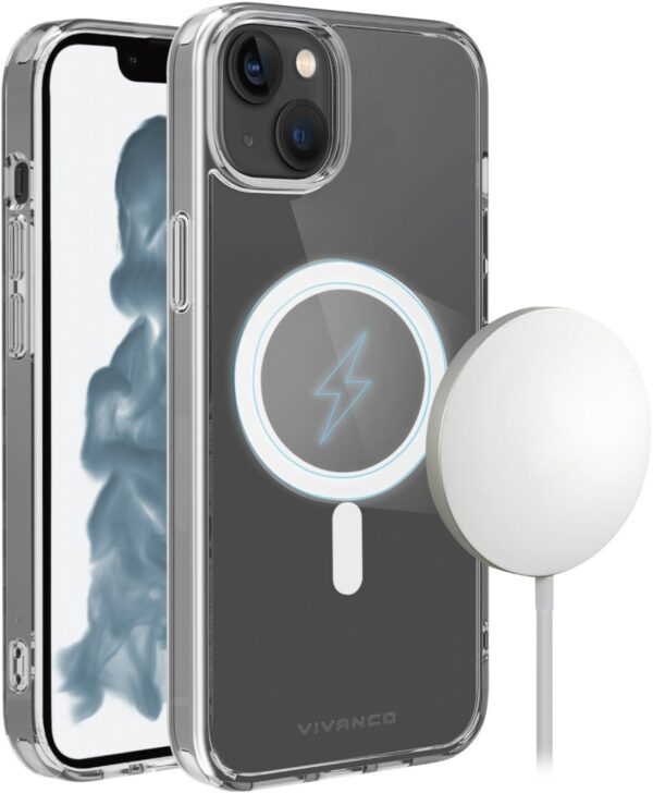 Vivanco Rock Solid Cover für iPhone 14 transparent/schwarz
